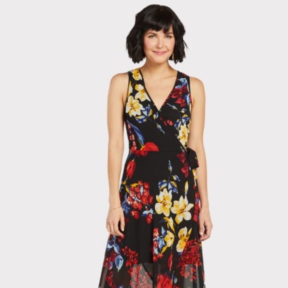 Band of Gypsies Evereve floral high low maxi wrap dress sz S